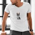 Ugly Xmas Sweater Style Boston Terrier Reindeer Christmas Men's V-Neck T-Shirt, Boston Terrier Christmas Shirts, gift for family, gift for coworker