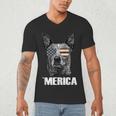 4th July Blue Heeler Dog Merica Patriotic USA Flag Cute Men's V-Neck T-Shirt, novelty gifts, funny gifts