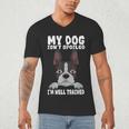 Boston Terrier American Gentleman Dog Lover I'm Well Trained Men's V-Neck T-Shirt, novelty gifts, funny gifts