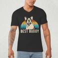 Boston Terrier Boston-Bulldog Men's V-Neck T-Shirt, novelty gifts, funny gifts