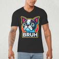 Boston Terrier Bruh Dog Lover Men's V-Neck T-Shirt, novelty gifts, funny gifts
