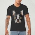 Boston Terrier Cute Puppy Face Dog Lover Pet Owner Men's V-Neck T-Shirt, novelty gifts, funny gifts