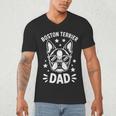 Boston Terrier Dad Boston Terrier Men's V-Neck T-Shirt, novelty gifts, funny gifts
