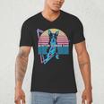 Boston Terrier Dad Retro Men's V-Neck T-Shirt, novelty gifts, funny gifts