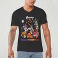 Boston Terrier Dog Christmas Happy Hallothankmas Halloween For Men Women Kids Men's V-Neck T-Shirt, novelty gifts, funny gifts