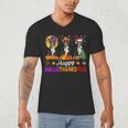 Boston Terrier Dog Halloween Christmas Hallothanksmas Men Women Kids Men's V-Neck T-Shirt, novelty gifts, funny gifts