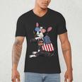 Boston Terrier Dog Merica 4th Of July Usa American Flag Men Men's V-Neck T-Shirt, novelty gifts, funny gifts