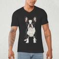 Boston Terrier Dog Motif Pet Art Boston Terrier For Men Women Kids Men's V-Neck T-Shirt, novelty gifts, funny gifts