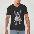 Boston Terrier Dog Motif Pet Art Boston Terrier Men Women Kids Men's V-Neck T-Shirt, novelty gifts, funny gifts