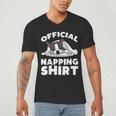 Boston Terrier Dog Official Sleeping Shirt Men Women Kids Men's V-Neck T-Shirt, novelty gifts, funny gifts