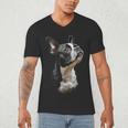 Boston Terrier Dog Graphic Pet Art Boston Terrier For Men Women Kids Men's V-Neck T-Shirt, novelty gifts, funny gifts