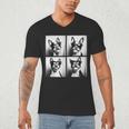 Boston Terrier Dogs With Sunglasses Photo Pets Meme Men's V-Neck T-Shirt, novelty gifts, funny gifts