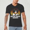 Boston Terrier Grandpa Dog Owner Boston Terrier Men's V-Neck T-Shirt, novelty gifts, funny gifts