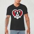 Boston Terrier Heart Cute Puppy Lover Or Dog Owner Men's V-Neck T-Shirt, novelty gifts, funny gifts