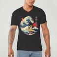 Boston Terrier Japanese Kanagawa Wave Surf Loyal Dog Men Women Kids Men's V-Neck T-Shirt, novelty gifts, funny gifts
