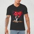 Boston Terrier Lover Heart Shape Boston Terrier Valentine Men's V-Neck T-Shirt, novelty gifts, funny gifts