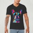 Boston Terrier Lovers Pop Art Boston Terrier Men's V-Neck T-Shirt, novelty gifts, funny gifts
