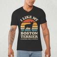 I Like My Boston Terrier And Maybe Like 3 People Dog Lover Men's V-Neck T-Shirt, novelty gifts, funny gifts
