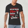 Boston Terrier Mom American Gentleman Dog Mother's Day Men's V-Neck T-Shirt, novelty gifts, funny gifts