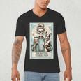 The Boston Terrier Mom Skeleton Spooky Season Halloween Men's V-Neck T-Shirt, novelty gifts, funny gifts