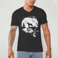 Boston Terrier And Moon Halloween Costume Dog Lover Men's V-Neck T-Shirt, novelty gifts, funny gifts