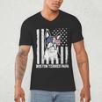 Boston Terrier Papa Cool Dog Lover USA American Flag Men Women Men's V-Neck T-Shirt, novelty gifts, funny gifts