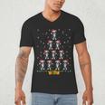 Boston Terrier Santa Hat Xmas Light Men Women Christmas Tree Men's V-Neck T-Shirt, novelty gifts, funny gifts