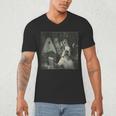 Boston Terrier Selfie With Ghosts Halloween Dog Lover Men's V-Neck T-Shirt, novelty gifts, funny gifts