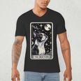 Boston Terrier Tarot Card Star With The Moon Men Women Kids Men's V-Neck T-Shirt, novelty gifts, funny gifts