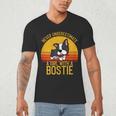 Boston Terrier Never Underestimate a Girl With a Bostie Men's V-Neck T-Shirt, novelty gifts, funny gifts