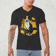 Boston Terrier s Mid-Century Modern Art s Street Grunge Men's V-Neck T-Shirt, novelty gifts, funny gifts