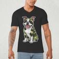 Camo Boston Terrier Pet Owner Camouflage Dog Lover Men's V-Neck T-Shirt, novelty gifts, funny gifts