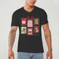 Christmas Teacher Stamps Men&#x27;s V-Neck T-Shirt, novelty gifts, funny gifts