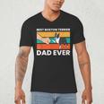 Cute Boston Terrier Best Boston Terrier Dad Ever Men's V-Neck T-Shirt, novelty gifts, funny gifts