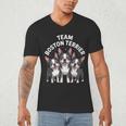 Cute Cartoon For Dog Owners Pet Team Boston Terrier Men's V-Neck T-Shirt, novelty gifts, funny gifts