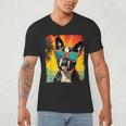 Dog Boston Terrier Hawaiian Men's V-Neck T-Shirt, novelty gifts, funny gifts