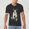 Dog Lovers Boston Terrier In Pocket Dog Face For Men Women Kids Men's V-Neck T-Shirt, novelty gifts, funny gifts
