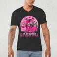 Ghost And Witch Boston Terrier Dog In October We Wear Pink Men's V-Neck T-Shirt, novelty gifts, funny gifts