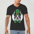 Green Boston Terrier Shamrock St Patricks Day Boston Terrier Men's V-Neck T-Shirt, novelty gifts, funny gifts