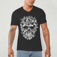 Halloween Costume Skull Boston Terrier Dog Lover Men's V-Neck T-Shirt, novelty gifts, funny gifts