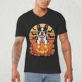 Halloween Retro Boston Terrier Men's V-Neck T-Shirt, novelty gifts, funny gifts