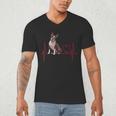 Heartbeat Boston Terrier Dog Men's V-Neck T-Shirt, novelty gifts, funny gifts