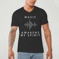 Music Awakens My Spirit Inspiring Musician Teacher Quote Men&#x27;s V-Neck T-Shirt, novelty gifts, funny gifts