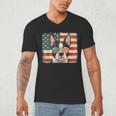 Patriotic Boston Terrier Dog Lover USA Flag 4th Of July For Men Women Kids Men's V-Neck T-Shirt, novelty gifts, funny gifts