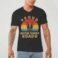 Proud Boston Terrier Dad Dog Owner Fathers Day Men Women Kids Men's V-Neck T-Shirt, novelty gifts, funny gifts