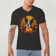 Pumpkin Boston Terrier Costume On Boston Terrier Halloween Men's V-Neck T-Shirt, novelty gifts, funny gifts
