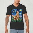 Red Heeler Starry Night Cattle Dog Colorful Art By Aja For Men Women Girls Kids Men's V-Neck T-Shirt, novelty gifts, funny gifts