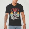 Retro Life Is Better With Boston Terrier Mom Dog Lover Men's V-Neck T-Shirt, novelty gifts, funny gifts