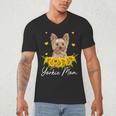 Sunflower Yorkie Mom Dog Lover Men's V-Neck T-Shirt, novelty gifts, funny gifts