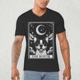 Tarot Card Vintage Crescent Moon Boston Terrier Dog Mom Men's V-Neck T-Shirt, novelty gifts, funny gifts
